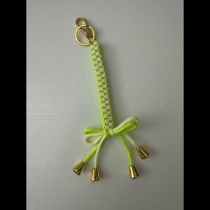 Stylish Neon Green and Gold Keychain Accessory